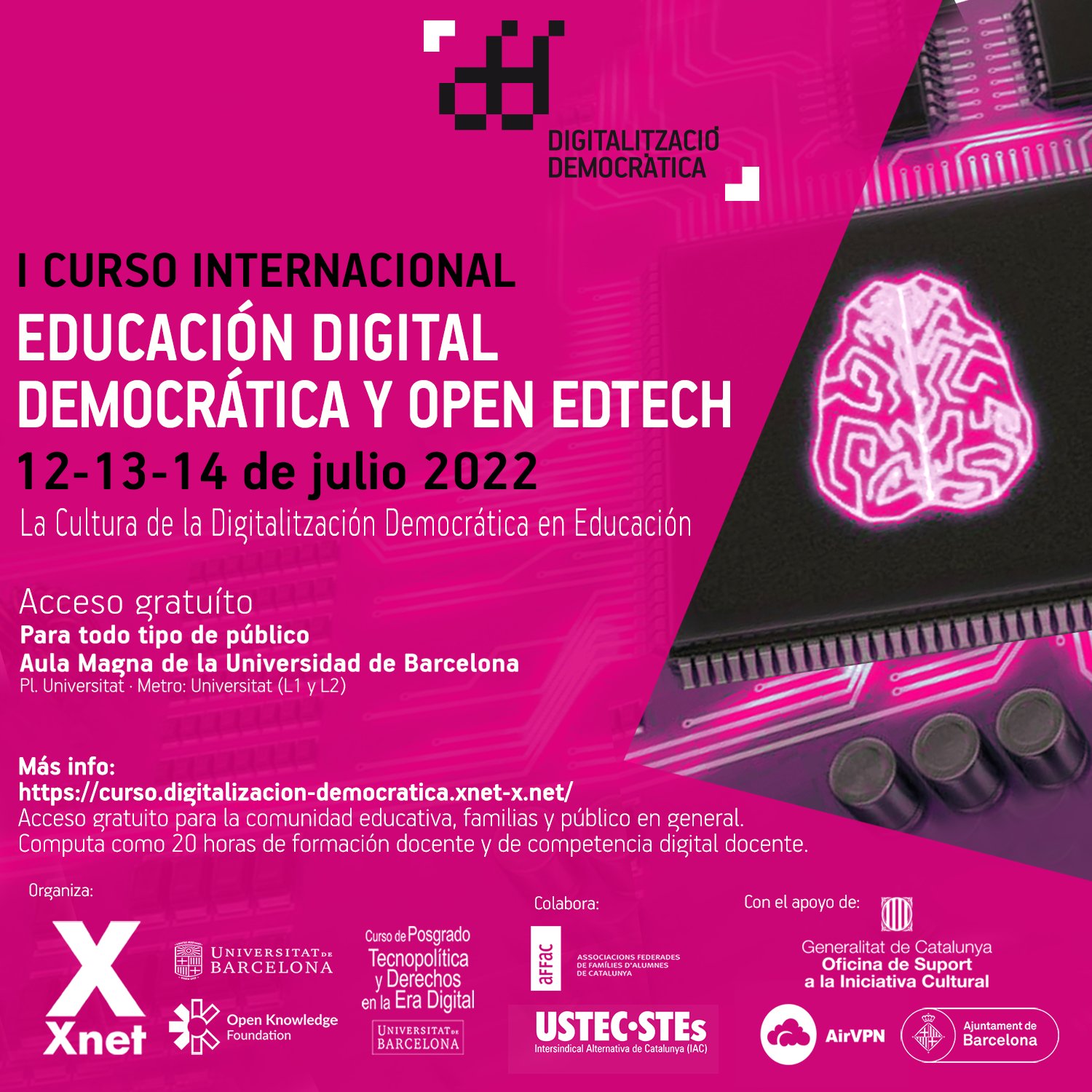 Curs Internacional d'Educació Digital Democràtica i Open Edtech