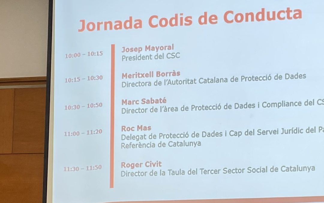 Participem en la jornada ‘Codis de conducta de l’àmbit social i sanitari’