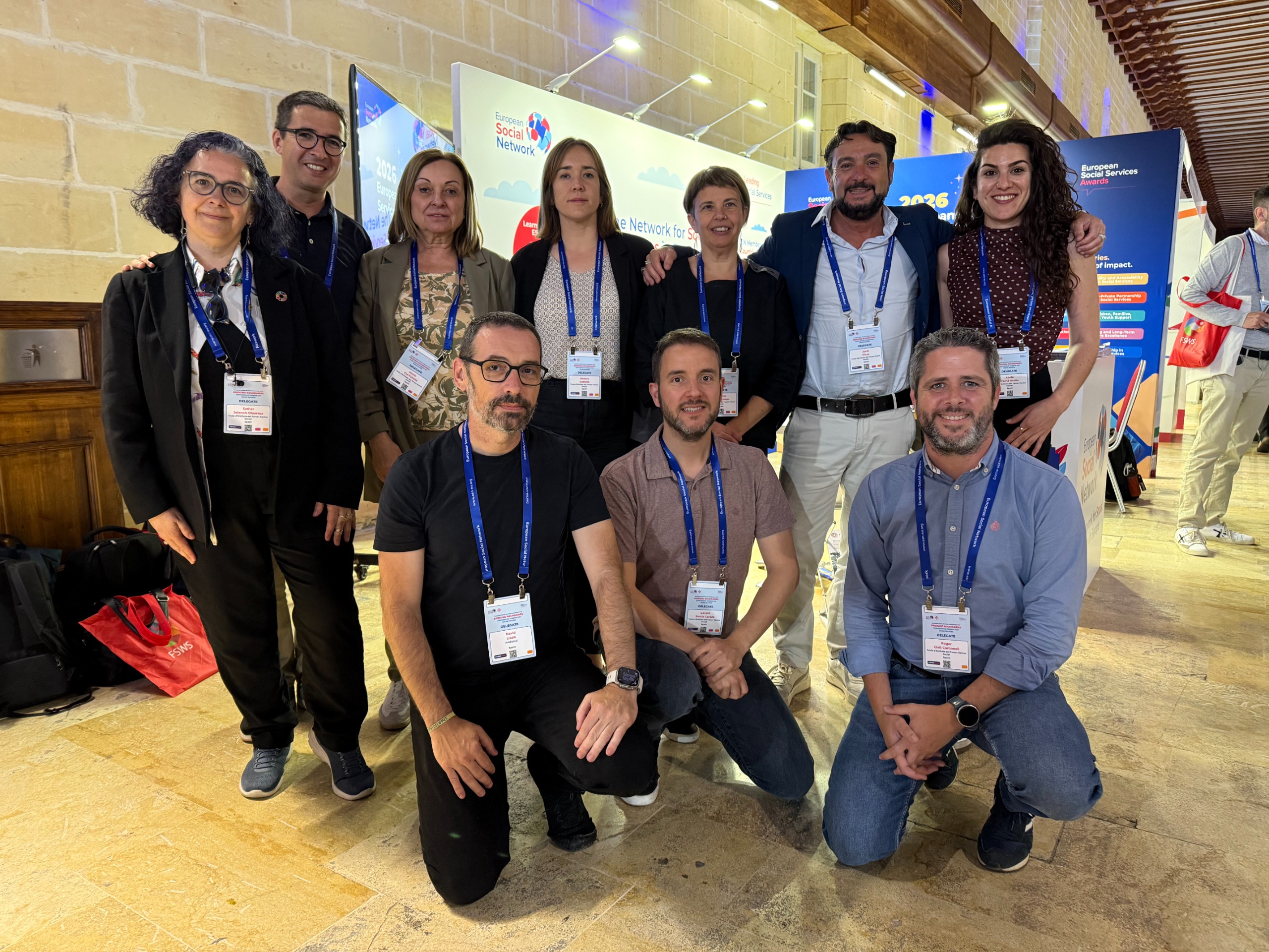 Imatge grupal delegació Taula del Tercer Sector Social al Congrés European Social Services (ESSC 2026)