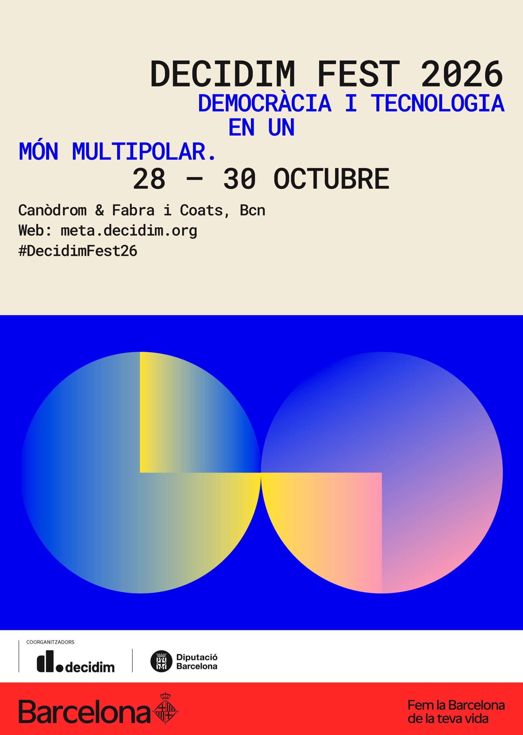 Cartell Decidim Fest 2026 - Ajuntament de Barcelona
